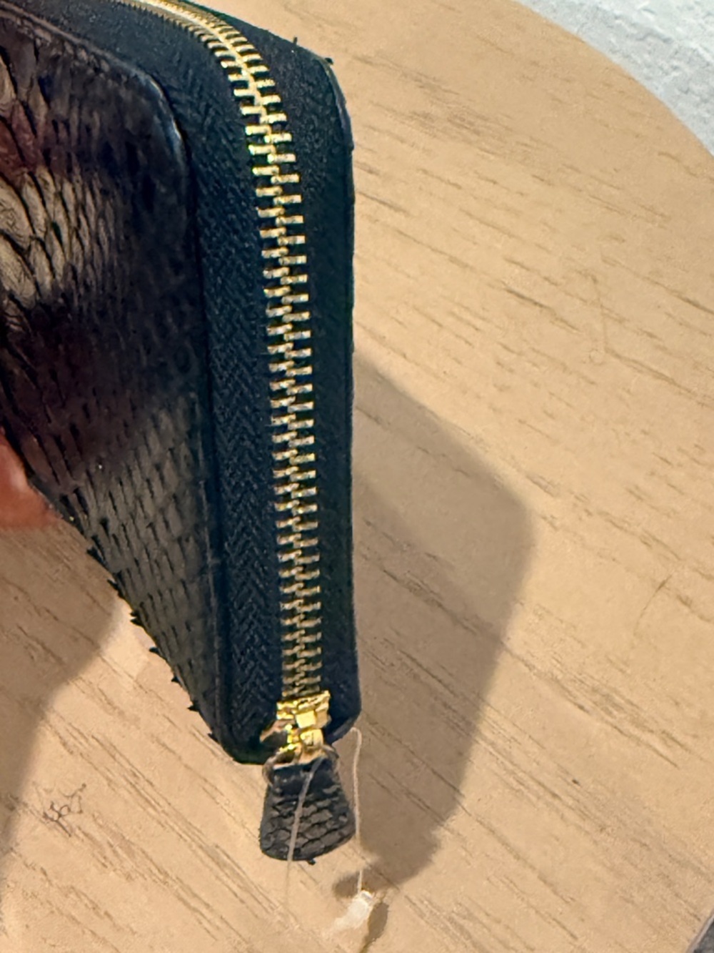 Black Python Zip Wallet - Black - Picture 5 of 9